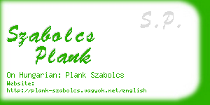 szabolcs plank business card